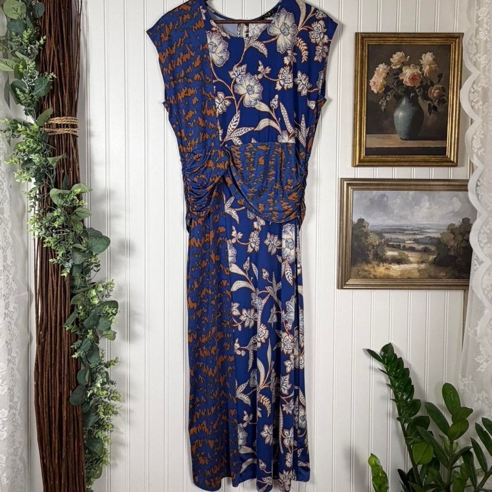 Boho Sunset Ruched Maxi Dress by Iman Size LP